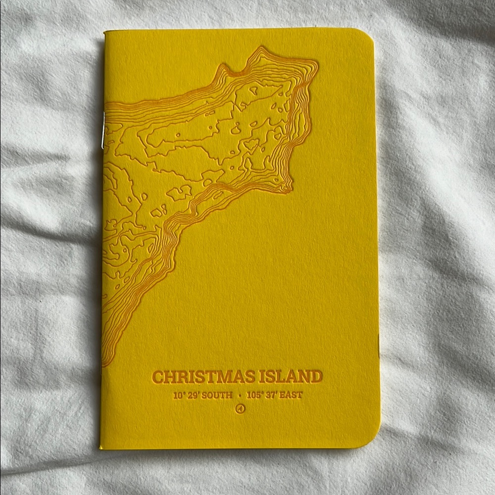 6/$24 Yellow Christmas Island Travel Letterpress Notebook | New!